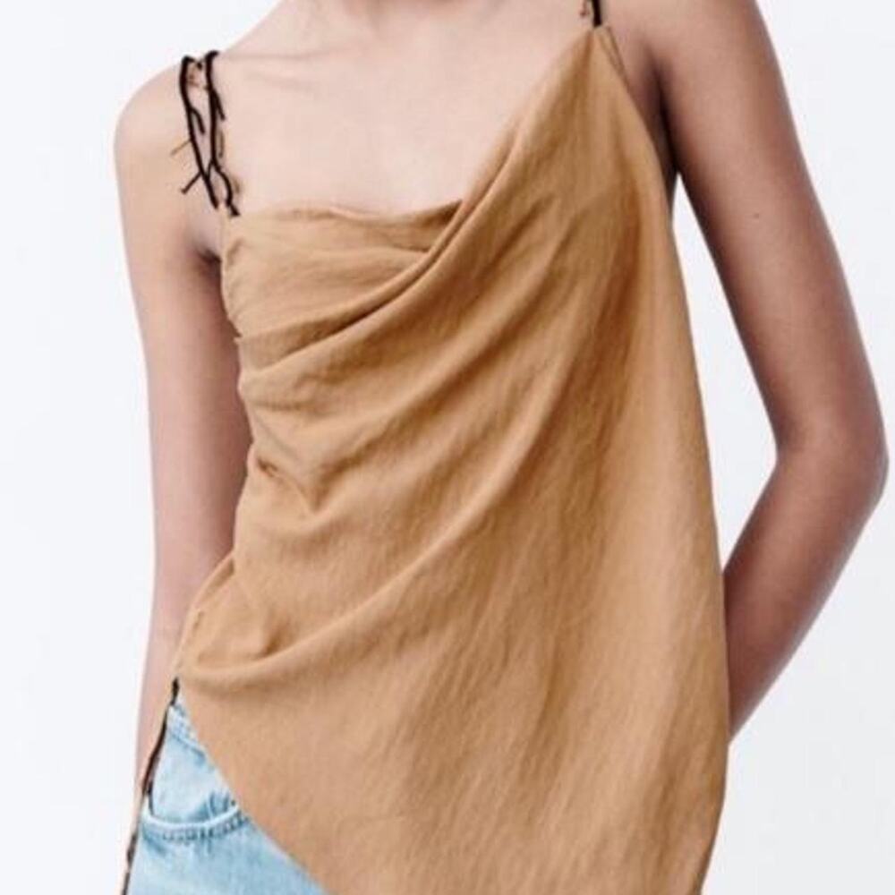Nwt Zara asymmetric beaded wrap top
